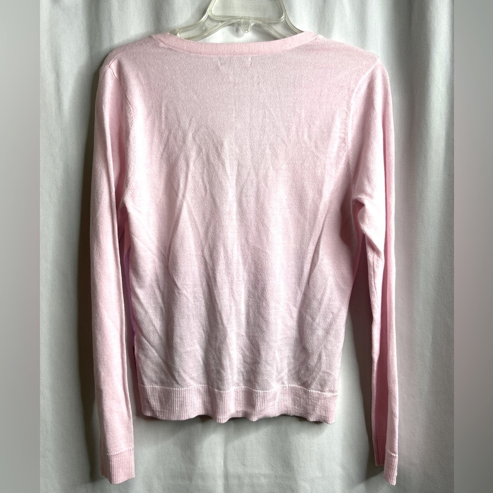 NEW YORK & COMPANY ARGYLE CARDIGAN SWEATER - Picture 3 of 6